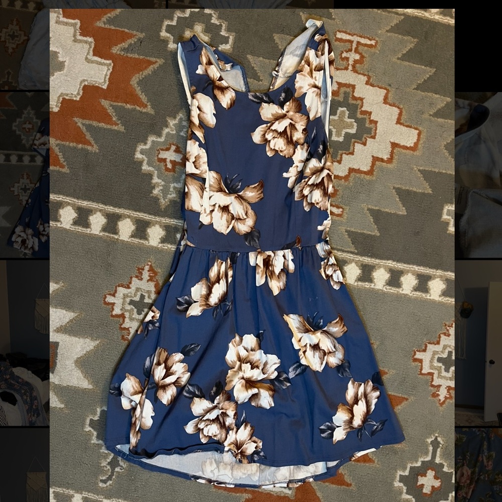 Millibon Blue Floral Dress Size Large